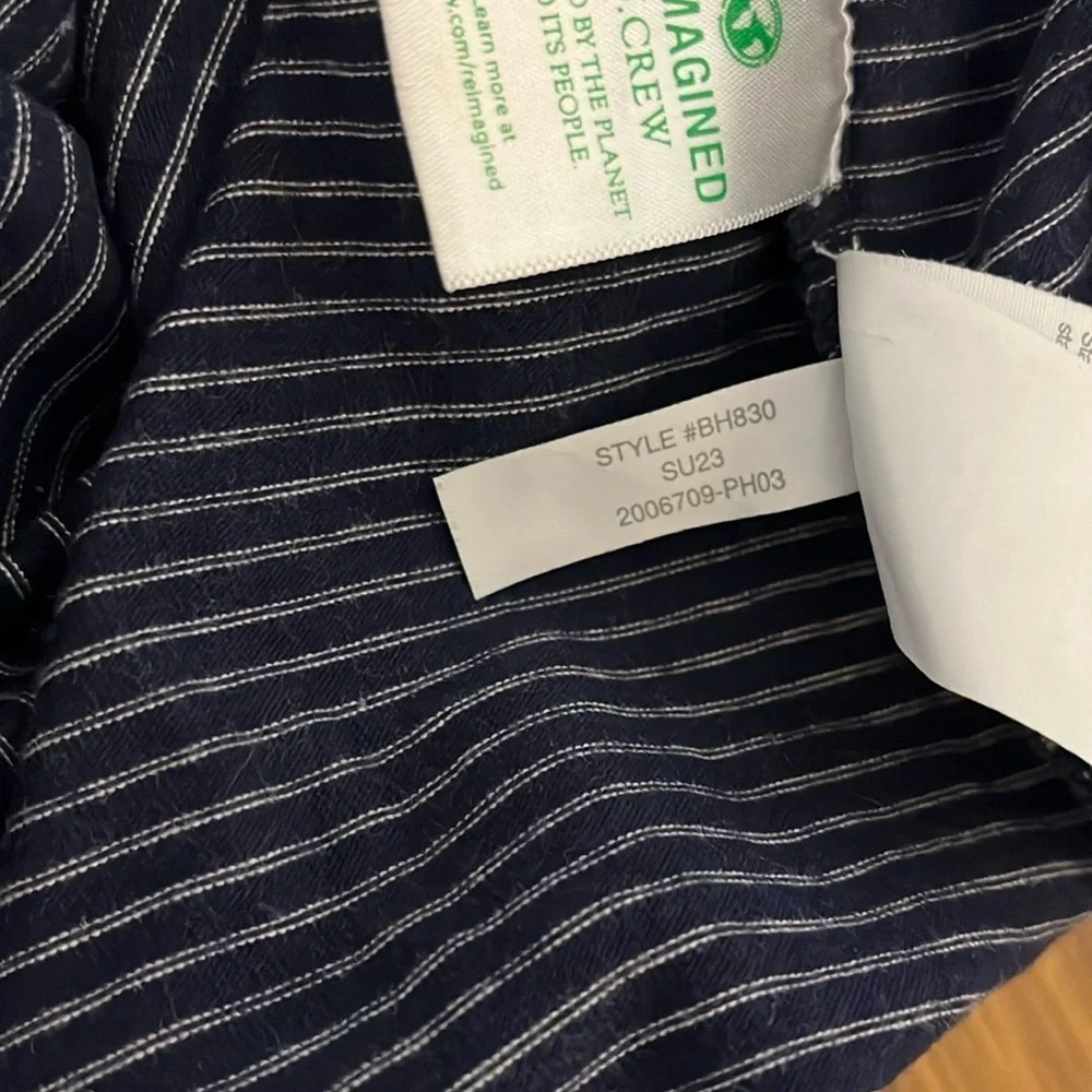 J. Crew Men's Navy Striped Shirt Sz Large